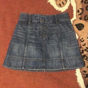Mini Denim Lace up Skirt